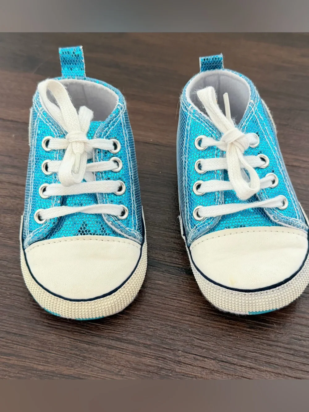Blue Glitter Kids Sneakers